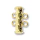 2-Strand 'Fluted' Cylindrical Clasp, 17mm, Gold