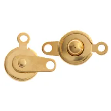 7.5mm Push Button Clasps, Gold Colour, Pack of 3