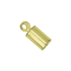 Heavy Cord Ends, I.D 2.7mm, Gold Plated, 24 Pieces