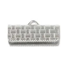 19mm Silver Plated Flat Crimp End, Pack of 6pcs 19mm Silver Plated Flat Crimp End, Pack of 6pcs