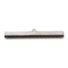 40mm Silver Plated flat smooth crimp end, pack of 4pcs