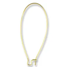 Ear Wires, Kidney, 44mm, Gold, Pack of 2 Pairs ( 4Pcs),308A-321