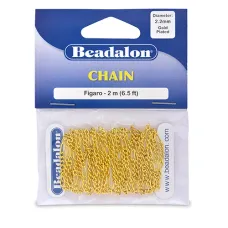 Small Figaro Chain, Gold, 2 Metre Length Small Figaro Chain, Gold, 2 Metre Length