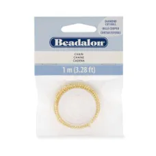 Double Ball Chain, Gold Plated, 1 Metre Length. Double Ball Chain, Gold Plated, 1 Metre Length.