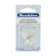 Cord Ends, Fold-Over, 4.6mm O.D., 12mm length, Silver Plated E-Coat,8 pc Cord Ends, Fold-Over, 4.6mm O.D., 12mm length, Silver Plated E-Coat,8 pc