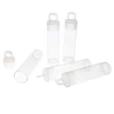 2 x 9/16 inch clear plastic bead storage tube with push-fit lid, pack of 10 2 x 9/16 inch clear plastic bead storage tube with push-fit lid, pack of 10