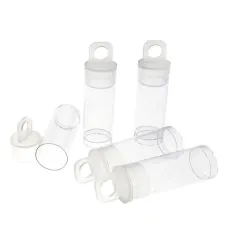 1.5 x 9/16 inch clear plastic bead storage tube with push-fit lid, pack of 10 1.5 x 9/16 inch clear plastic bead storage tube with push-fit lid, pack of 10