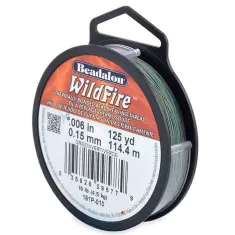 Green 0.15mm Wildfire Beading Thread, 161P-010 Wildfire Beading Thread, 114m spool (125yds)