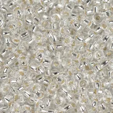 Crystal Silver Lined Miyuki Size 15 Seed Beads, Colour 0001, 100 Grams Crystal Silver Lined Miyuki Size 15 Seed Beads, Colour 0001, 100 Grams