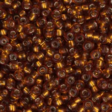 Dark Topaz Silver Lined Miyuki 11/0 Seed Beads, Colour 0005, 250 Grams Dark Topaz Silver Lined Miyuki 11/0 Seed Beads, Colour 0005, 250 Grams