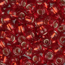Flame Red Silver Lined 0010, Miyuki Size 15/0 Seed Beads, 100 Grams Flame Red Silver Lined 0010, Miyuki Size 15/0 Seed Beads, 100 Grams