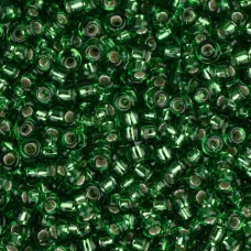 Green Silver Lined, Miyuki 11/0 Seed Beads, Colour 0016, 250 Grams Green Silver Lined, Miyuki 11/0 Seed Beads, Colour 0016, 250 Grams