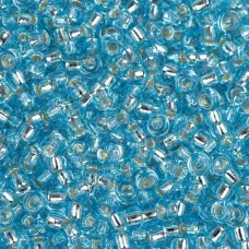 Aqua Silver Lined, Miyuki 11/0 Seed Beads, Colour 0018, 250 Grams Aqua Silver Lined, Miyuki 11/0 Seed Beads, Colour 0018, 250 Grams