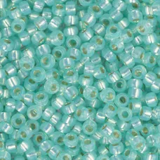 Aqua Green Silver Lined Opal Dyed Alabaster Miyuki 6/0 Seed Beads, 250g, Colour ...