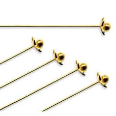 Ball and Star Headpins, Gold Plated, 0.5x50mm, 6 Pcs Ball and Star Headpins, Gold Plated, 0.5x50mm, 6 Pcs